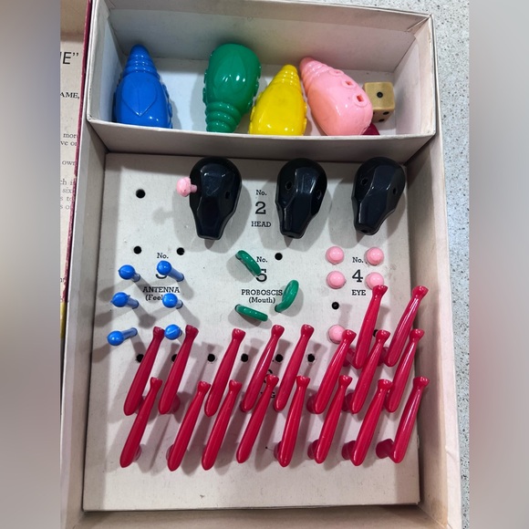 Original 1949 The Game of Cootie - Incomplete Set AS IS 75 years old - Picture 4 of 14